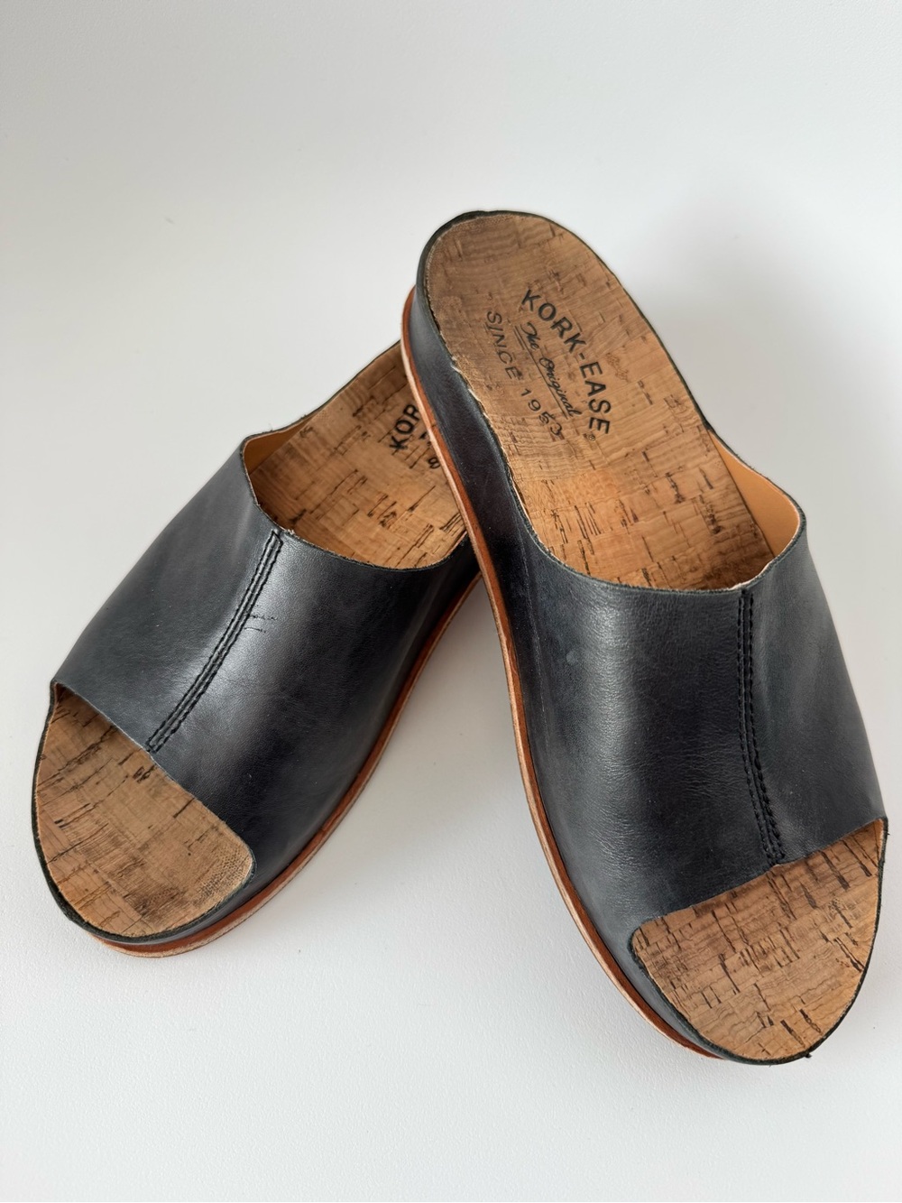 Kork-Ease Tutsi Slide Sandals Black Women's 7M Retail $160